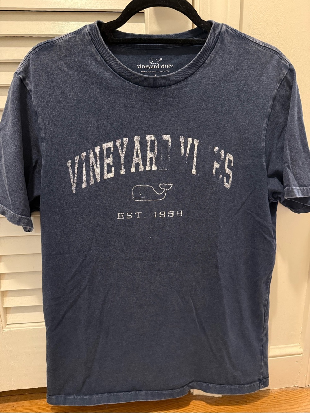 Vineyard Vines Vintage-Style Navy Whale Logo Tee